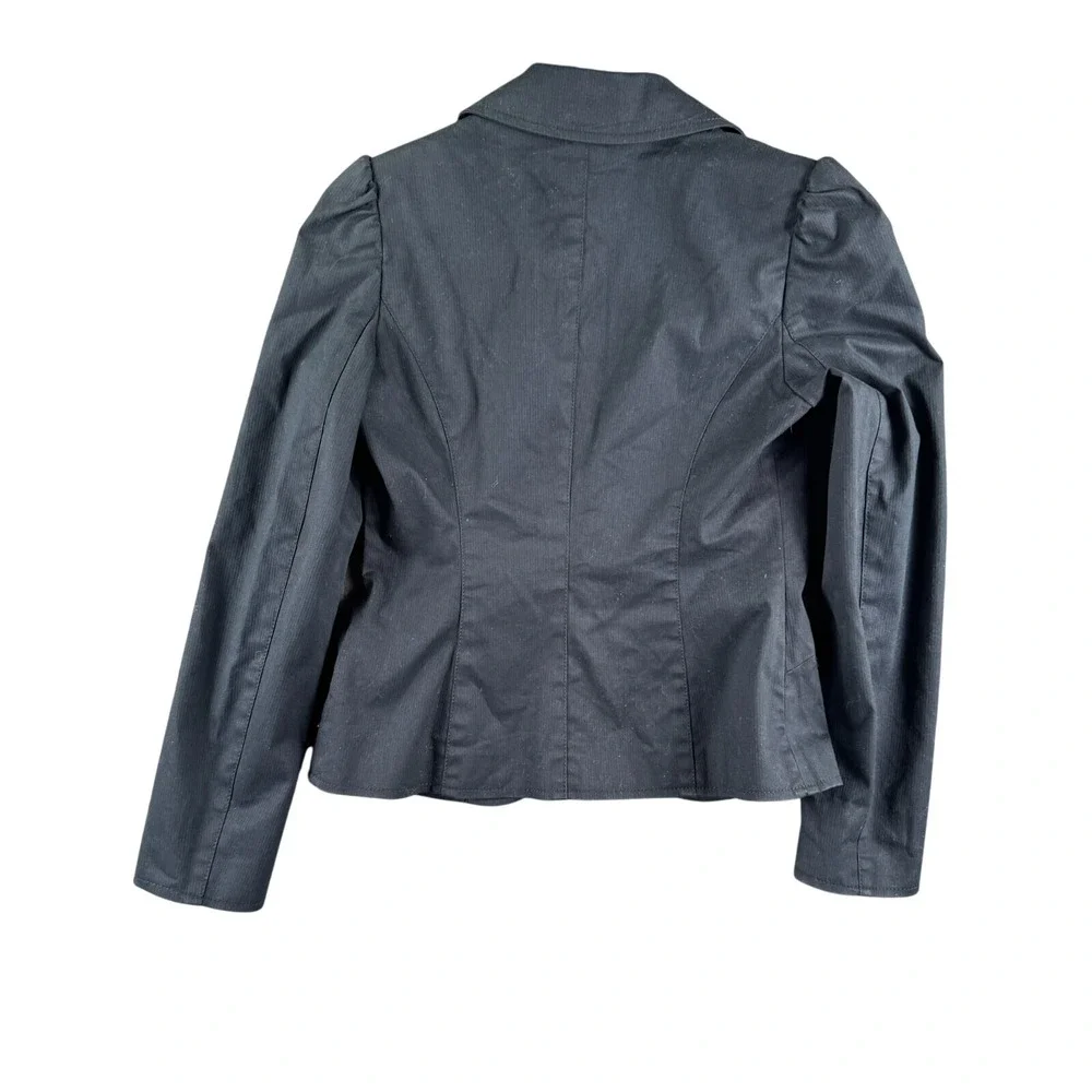Vintage 2005 Gap Blazer Women 2 Charcoal Jacket Y2K Single Button Work Puff Crop